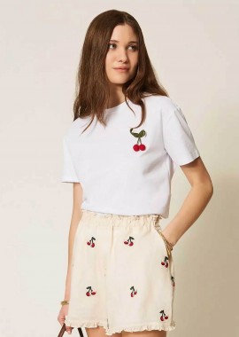 TWINSET - Twinset γυναικείο T-shirt με καρφίτσα - 261TT2271 Λευκό