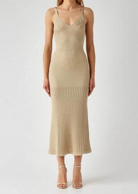 TWINSET - Twinset γυναικείο midi φόρεμα πλεκτό - 261TT3011 Μπεζ