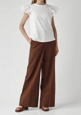 TWINSET - Twinset γυναικείο παντελόνι Wide Leg - 261TT2150 Καφέ