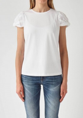 TWINSET - Twinset γυναικείο T-shirt με balloon μανίκια - 261TT2060 Λευκό