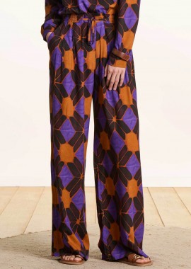 LA FEE MARABOUTEE - La Fée Maraboutée γυναικείο παντελόνι με all-over print Wide Fit - FL-PA-FECAMP-V Καφέ