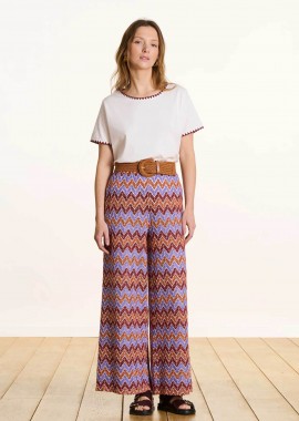 LA FEE MARABOUTEE - La Fée Maraboutée γυναικείο παντελόνι με all-over print Straight Fit - FL-PA-VURINA-B Μοβ
