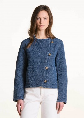 LA FEE MARABOUTEE - La Fée Maraboutée γυναικείο denim jacket - FL-VE-FEUILLE-R Denim Blue
