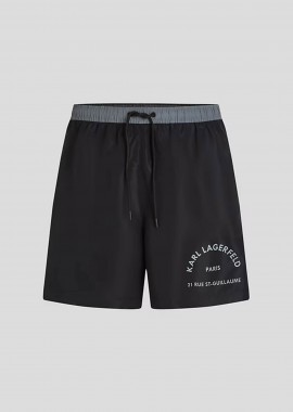 KARL LAGERFELD - Karl Lagerfeld ανδρικό μαγιό σορτς με logo print - B1M46008 Μαύρο