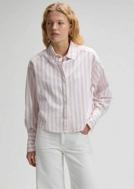 Lee® γυναικείο πουκάμισο cropped με ριγέ σχέδιο Regular Fit - 112378893 Ροζ
