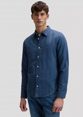 Lee® ανδρικό πουκάμισο με logo print μονόχρωμο Regular Fit - 112376544 Μπλε