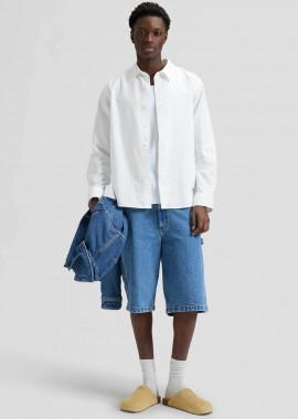 LEE - Lee® ανδρική denim βερμούδα με logo patch Regular Fit