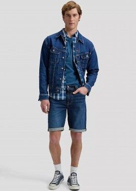 LEE - Lee® ανδρική βερμούδα denim πεντάτσεπη - 112377689 Denim Blue Σκούρο
