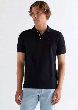 Wrangler® ανδρική μπλούζα πόλο με λογότυπο Regular Fit - 112378426 Μαύρο