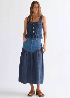 Wrangler® γυναικεία denim midi φούστα Regular Fit 