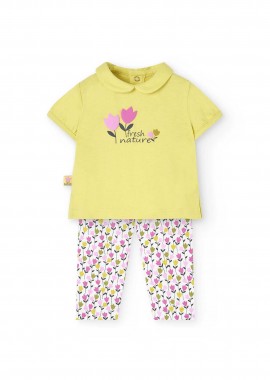 BOBOLI - Boboli βρεφικό σετ μπλούζα και κολάν με floral print - 111081 Κίτρινο