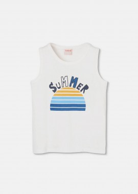 BOBOLI - Boboli παιδική μπλούζα αμάνικη με print Summer - 503198 Λευκό