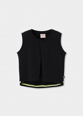 BOBOLI - Boboli παιδική αμάνικη μπλούζα cropped μονόχρωμη - 423100 Μαύρο