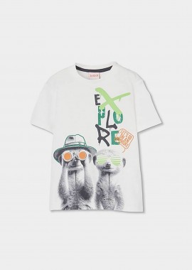 BOBOLI - Boboli παιδικό Τ-shirt με print στο στήθος - 513144 Λευκό