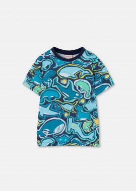 BOBOLI - Boboli παιδικό Τ-shirt με θαλάσσια ζώα - 543103 Πολύχρωμο