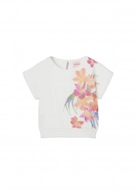 BOBOLI - Boboli παιδική μπλούζα με floral print - 763028 Λευκό