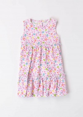 IDO - iDO βρεφικό αμάνικο φόρεμα με all-over colourful heart pattern - 4.8638/00 Ροζ