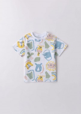 IDO - iDO βρεφικό T-shirt με all-over print - 4.B168/00 Λευκό