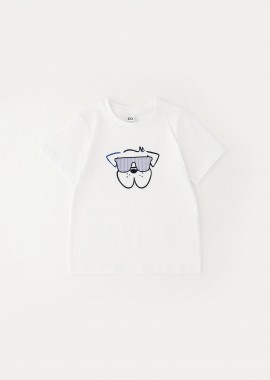 IDO - iDO παιδικό Τ-shirt με dog print - 4.G256/00 Λευκό