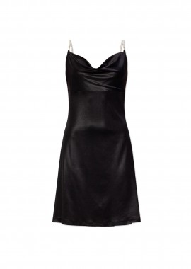 Versace Jeans Couture γυναικείο mini φόρεμα σατέν - 80HAO936J0064 Μαύρο