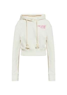 VERSACE JEANS COUTURE - Versace Jeans Couture γυναικεία μπλούζα φούτερ με logo print - 80HAIT05CF01T Εκρού
