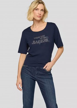 Rabe γυναικείο T-shirt με lettering - 56-114329 Μπλε Σκούρο