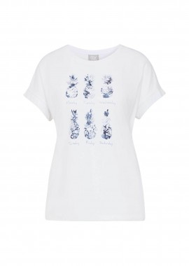 RABE - Rabe γυναικείο T-shirt με print - 56-121320 Λευκό
