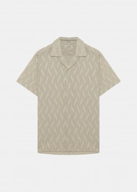 Seinse ανδρικό κοντομάνικο πουκάμισο με print Relaxed Fit - CE1126SS 126 Μπεζ