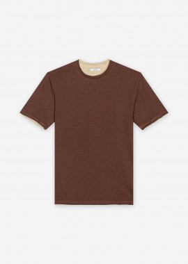 SEINSE - Seinse ανδρικό T-shirt με raw-edge τελειώματα Regular Fit - TE3210SS 126 Καφέ