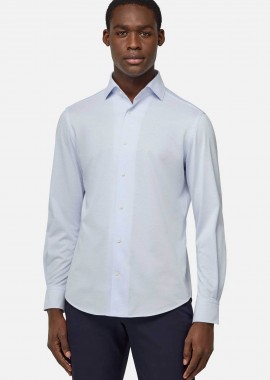 Boggi Milano ανδρικό πουκάμισο μονόχρωμο Regular Fit - BO25P001701 Σιελ
