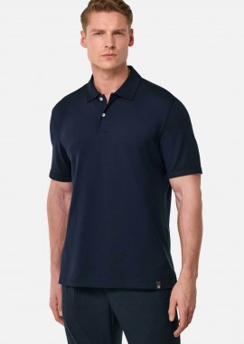 BOGGI MILANO - Boggi Milano ανδρική μπλούζα πόλο πικέ κοντομάνικη Regular Fit - BO25P004202 Μπλε Σκούρο