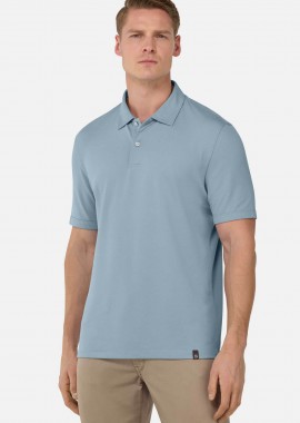 BOGGI MILANO - Boggi Milano ανδρική μπλούζα πόλο πικέ κοντομάνικη Regular Fit - BO25P004204 Μπλε Ανοιχτό