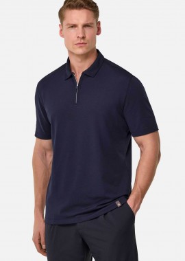 BOGGI MILANO - Boggi Milano ανδρική μπλούζα πόλο πικέ κοντομάνικη Regular Fit - BO25P063202 Μπλε Σκούρο