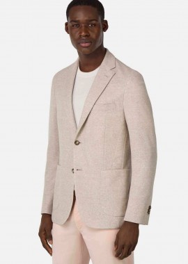 BOGGI MILANO - Boggi Milano ανδρικό σακάκι από λινάρι και βαμβάκι Regular Fit - BO25P067701 Μπεζ