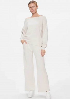 DKNY - DKNY γυναικείο παντελόνι μονόχρωμο Straight Fit - DP3P3339 Εκρού