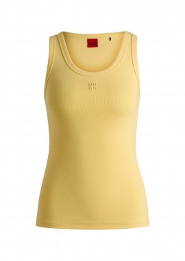 HUGO - Hugo Boss γυναικείο αμάνικο τοπ μονόχρωμο με contrast logo print