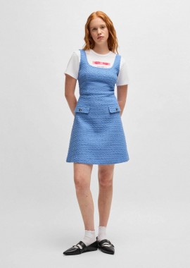 HUGO - Hugo Boss γυναικείο mini φόρεμα αμάνικο textured Regular Fit