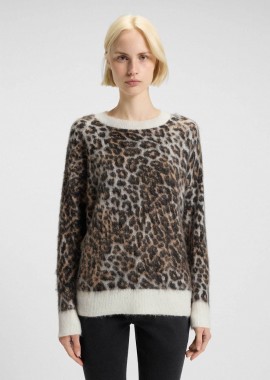 HUGO - Hugo Boss γυναικεία πλεκτή μπλούζα με animal print Loose Fit