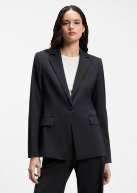 Hugo Boss γυναικείο σακάκι μονόχρωμο με τσέπες 