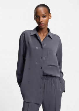 Hugo Boss γυναικείο πουκάμισο oversized με logo print 