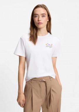 HUGO - Hugo Boss γυναικείο T-shirt βαμβακερό μονόχρωμο με λογότυπο