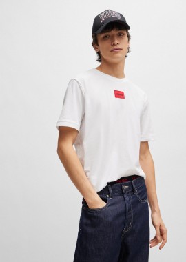 HUGO - Hugo Boss ανδρικό T-shirt με contrast logo patch Regular Fit
