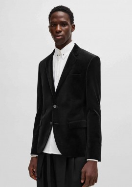 Hugo Boss ανδρικό σακάκι μονόχρωμο Slim Fit - 50524947 Μαύρο