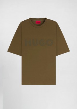 HUGO - Hugo Boss ανδρικό T-shirt μονόχρωμο με λογότυπο - 50525765 Λαδί