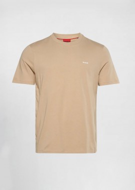 HUGO - Hugo Boss ανδρικό T-shirt μονόχρωμο με ανάγλυφο λογότυπο Regular Fit