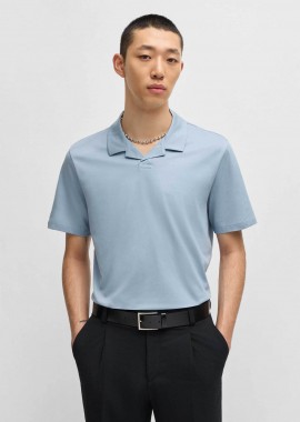 Hugo Boss ανδρική μπλούζα πόλο μονόχρωμη Slim Fit 