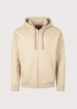 HUGO - Hugo Boss ανδρική ζακέτα φούτερ με κουκούλα Relaxed Fit - 50548651 Μπεζ