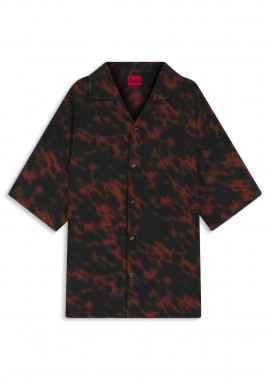 HUGO - Hugo Boss ανδρικό πουκάμισο με all-over print Oversized Fit