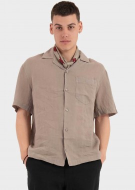 Hugo Boss ανδρικό πουκάμισο μονόχρωμο Oversized Fit 