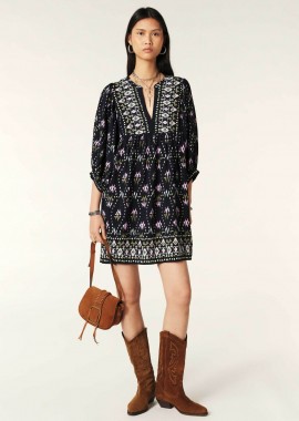 BA&SH - ba&sh γυναικείο mini φόρεμα με boho print